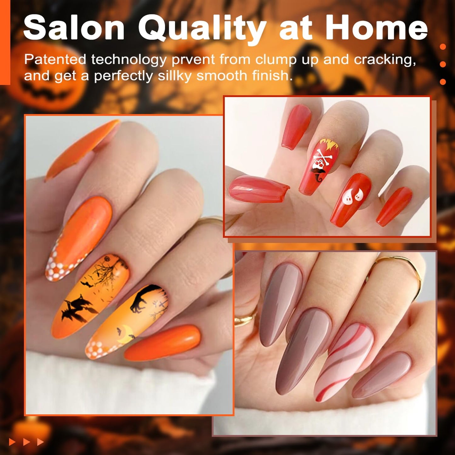 Lavender Violets 22pcs Halloween Dip Powder Nail Kit 16 Colors Red Brown Gold Green with Dip Powder Liquid Perfect Gift for Women Nail Art DIY M967