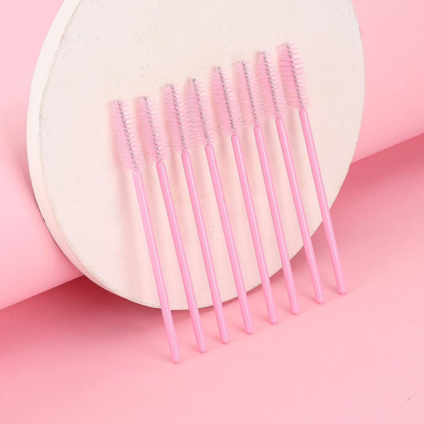 Tbestmax 500 Disposable Mascara Wands Eyelash Brush Pink Spoolies for Eyebrow Eye Lash Extension