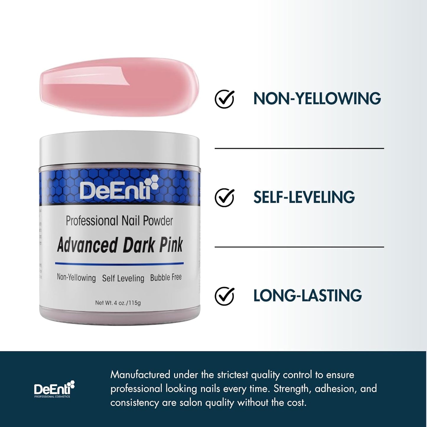 Acrylic Nail Powder, 4oz Dark Pink Acrylic Powder Dip for Nails, Long Lasting Salon Quality, Bubble Free Professional Manicures, Fake Nails, Carving & Extensions