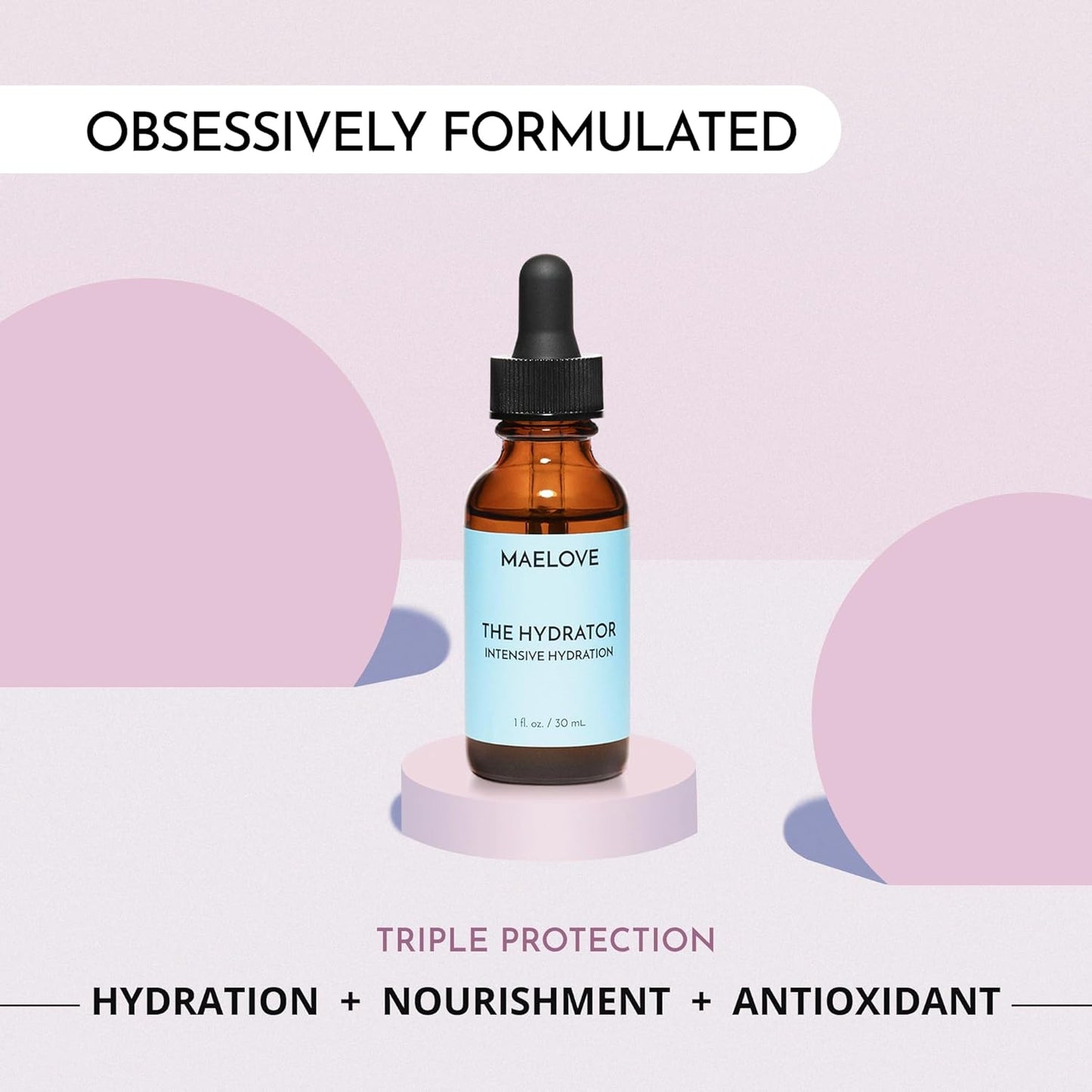 MAELOVE Hydrator Hyaluronic Acid B5 Serum with Resveratrol for Instantly Dewy Glow, Fills Fine Lines, Lightweight and Non Greasy, 1.0 fl oz