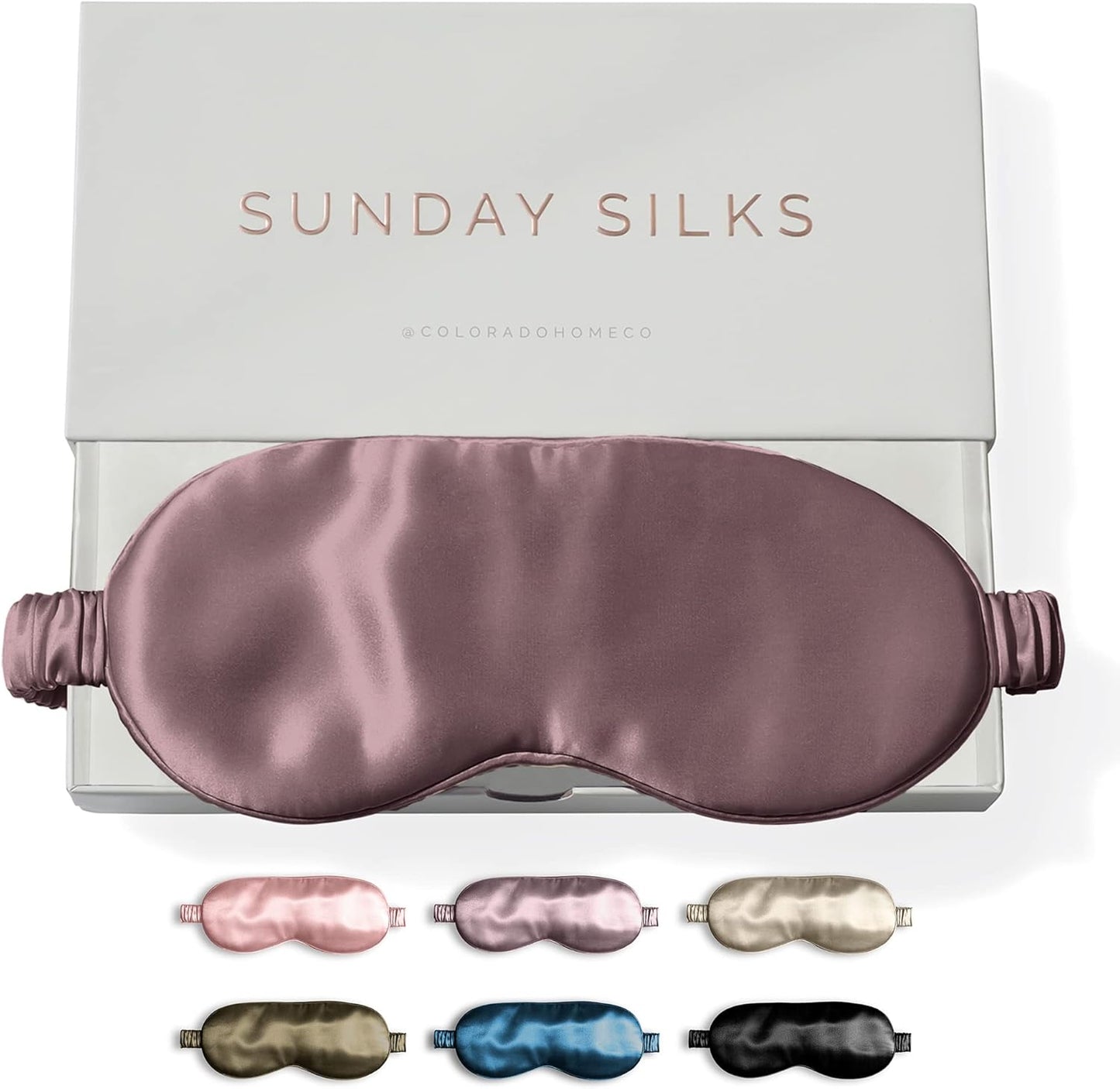 SUNDAYSILKS™ Exclusive Mulberry Silk Sleep Mask | Soft Eye Covers, Blackout Sleeping Mask for Women & Men | Silk Eye Mask for Sleep, Travel, and Relaxation | Antifaz para Dormir [Deep Muave]