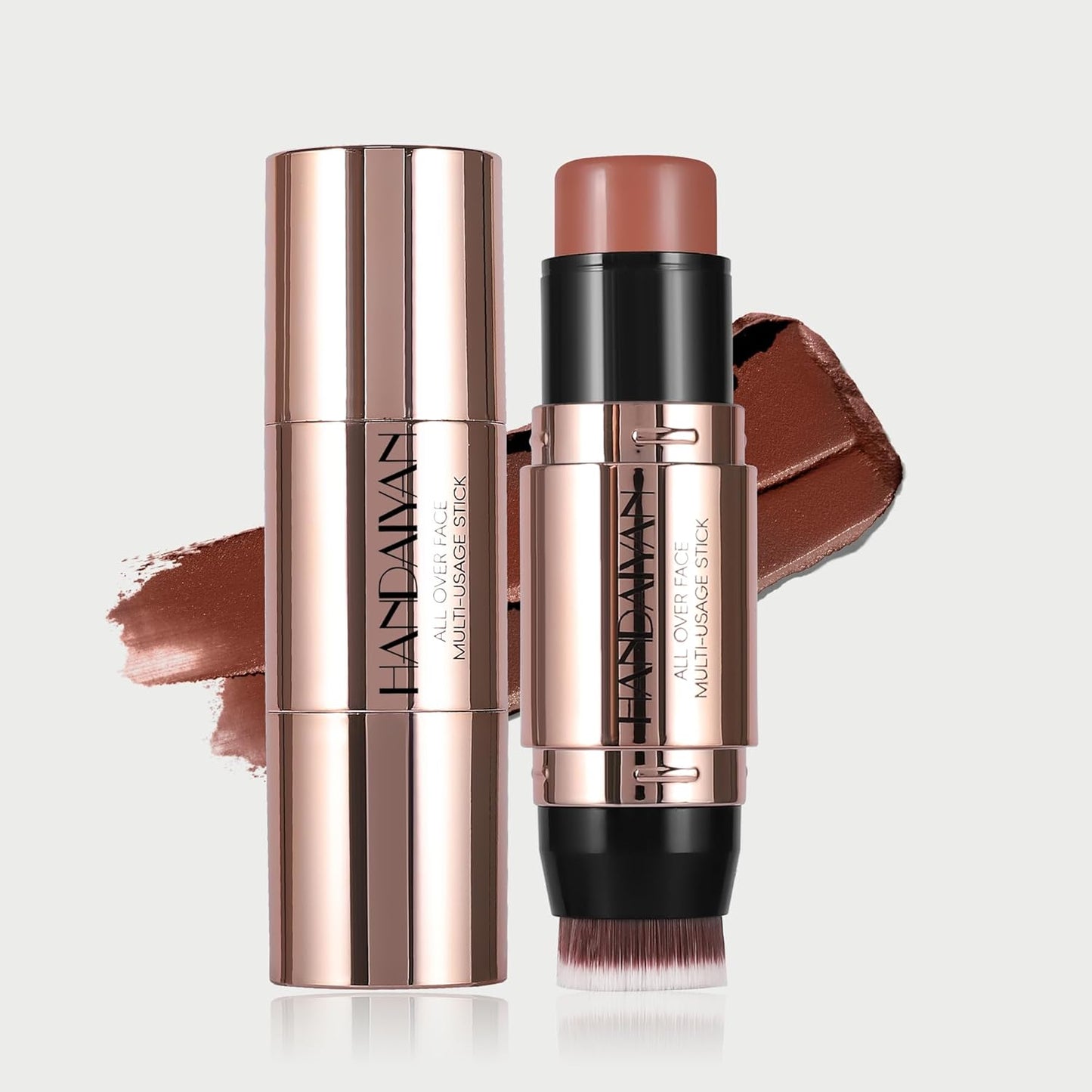 8 Colors Cream Contour Sticks Makeup Kit, Dual-Ended Concealer Stick With Soft Brush, Non-Greasy Long-Wear Face Primer Multi-Use Contouring Pen, Full Coverage Shades Corrector Concealer (03#)