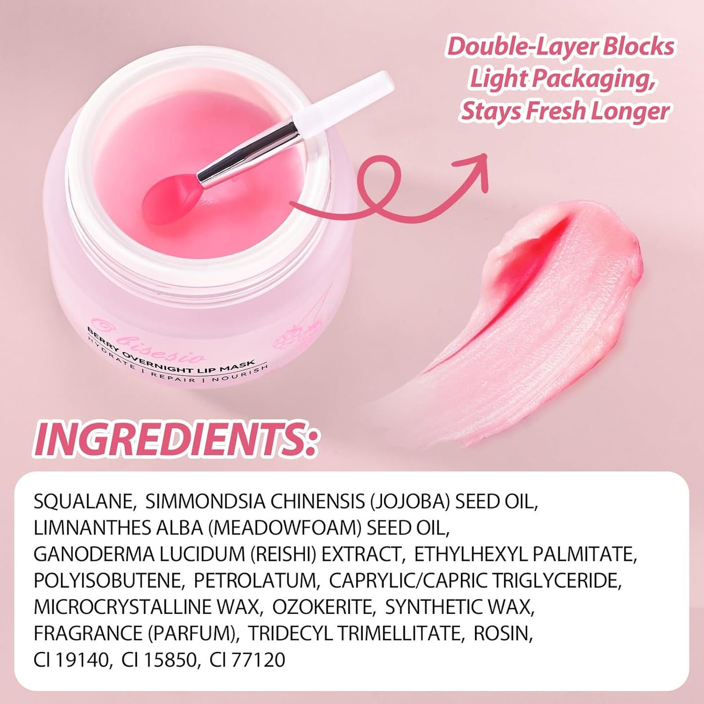 Lip Sleeping Mask,Moisturizing Lip Balm Containing Squalane and Jojoba Oil,Lip Care Cream That Provides Long-Lasting Moisture and Deep Nourishment,Fruity-Scented Lip Balm,Light and Non-Sticky.