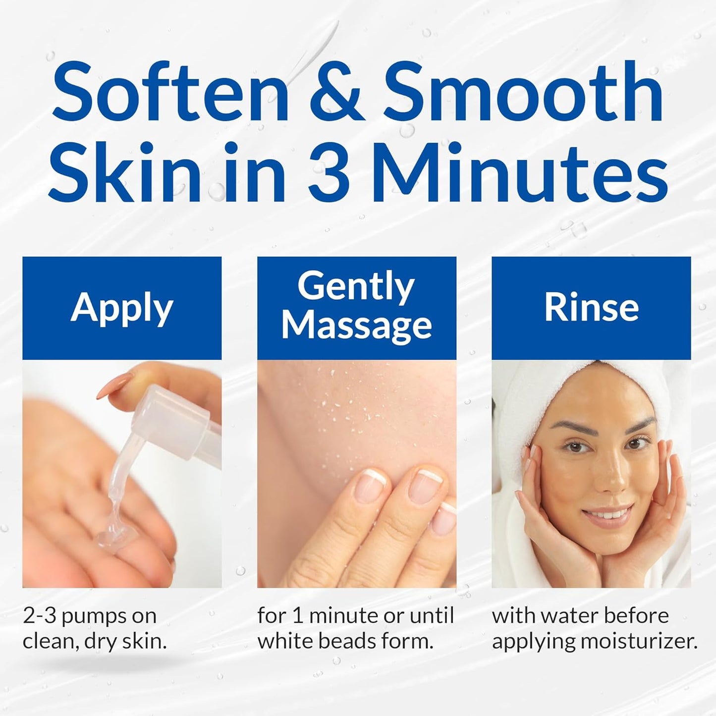 Cure by Toyo | Aqua Gel Gentle Exfoliator | Clear and Softer Skin | Non-Abrasive Face and Body Cleanser | Sensitive Skin | 3 Pack