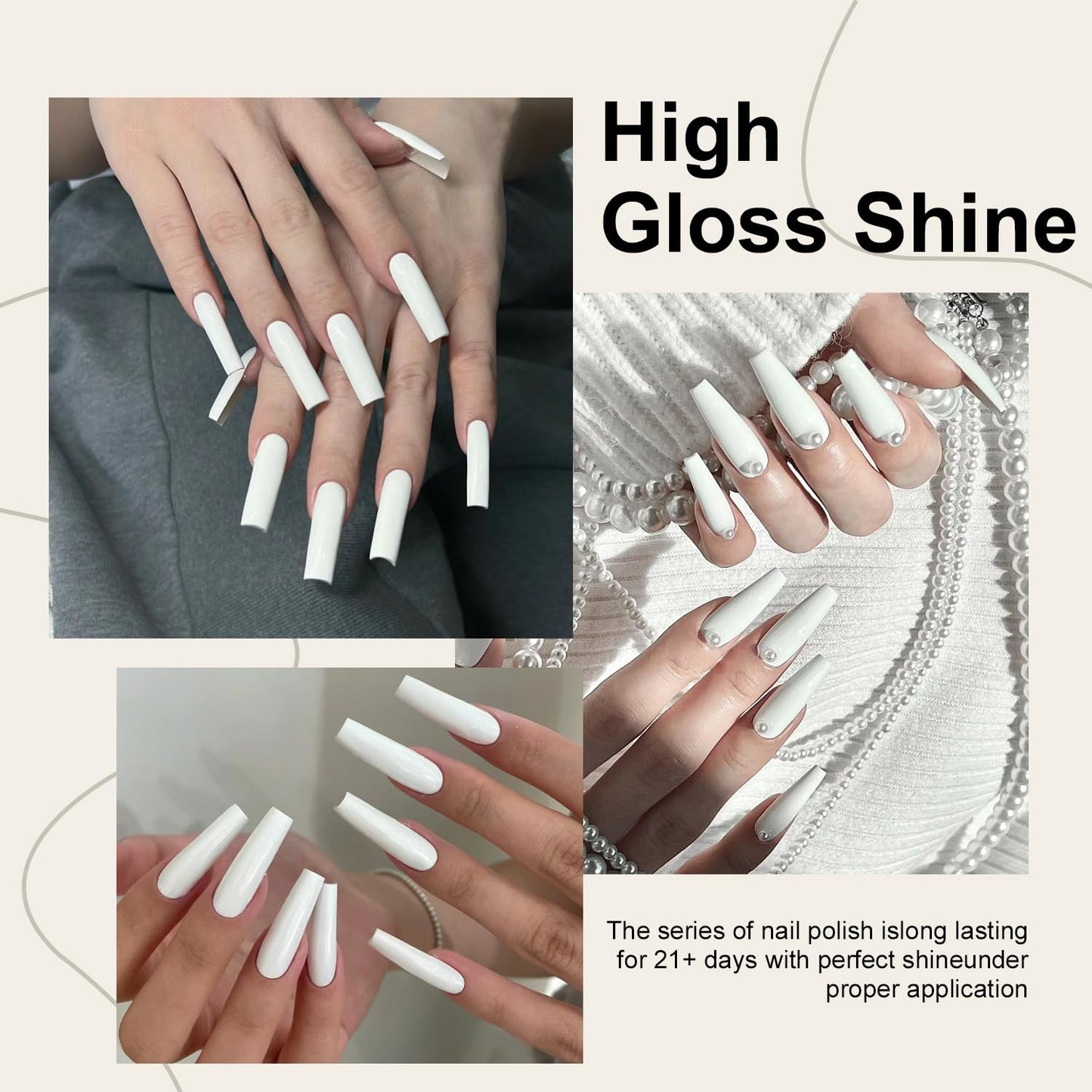 Major Dijit Quick Dry Nail Polish 12ml/0.41fl oz White Regular Lacquer Fast Drying & Long Lasting Polish Art Effect for Salon