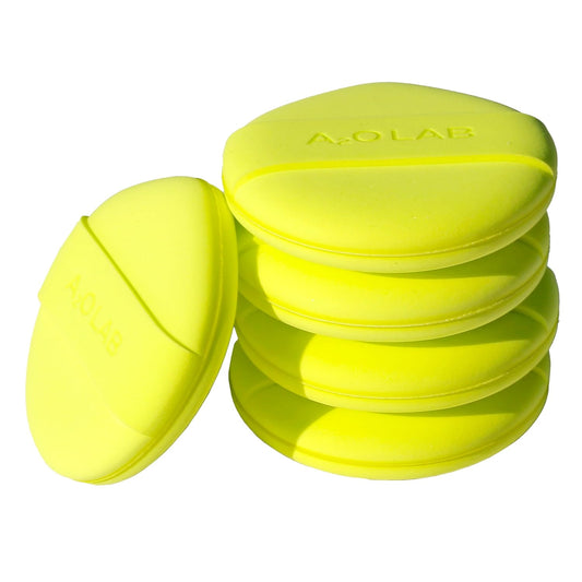 AOA Studio Silky Silicone Makeup Sponge Set, Reusable Cosmetic Applicators Extra Soft Rubycell Makeup Sponges (Lime)