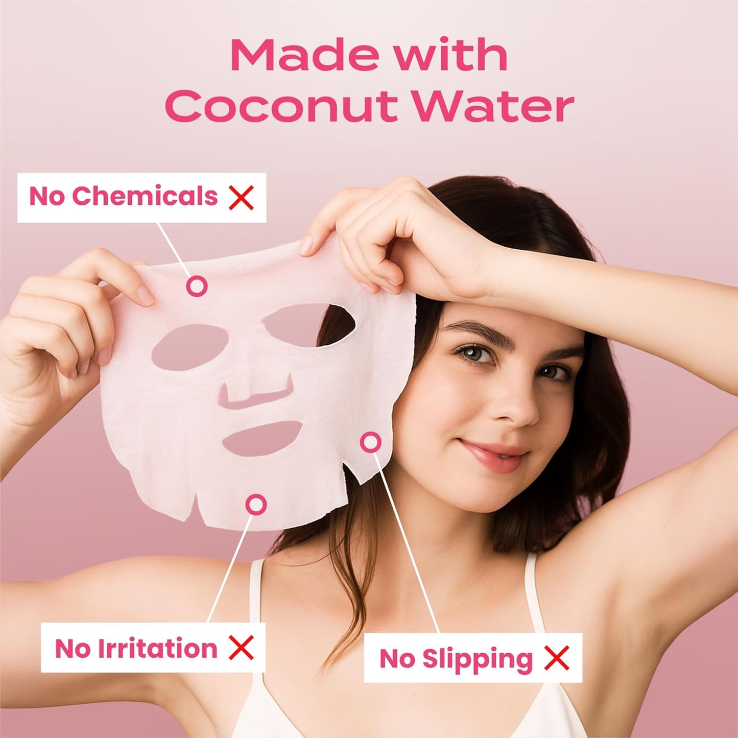 Body Restore Natural Collagen Face Mask 5 Pack – Korean Skin Care Mask with Fermented Coconut Water, Christmas Stocking Stuffers, White Elephant, Birthday Gifts for Women & Men, Dry Skin - Anti-Aging