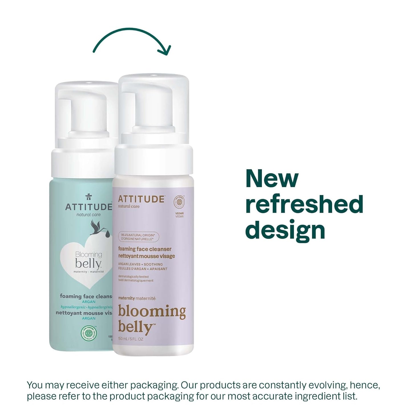 ATTITUDE Pregnancy Foaming Face Cleanser, EWG Verified, Dermatologically Tested, Plant and Mineral-Based, Vegan Maternity Products, Argan Leaf Extract, 5 Fl Oz