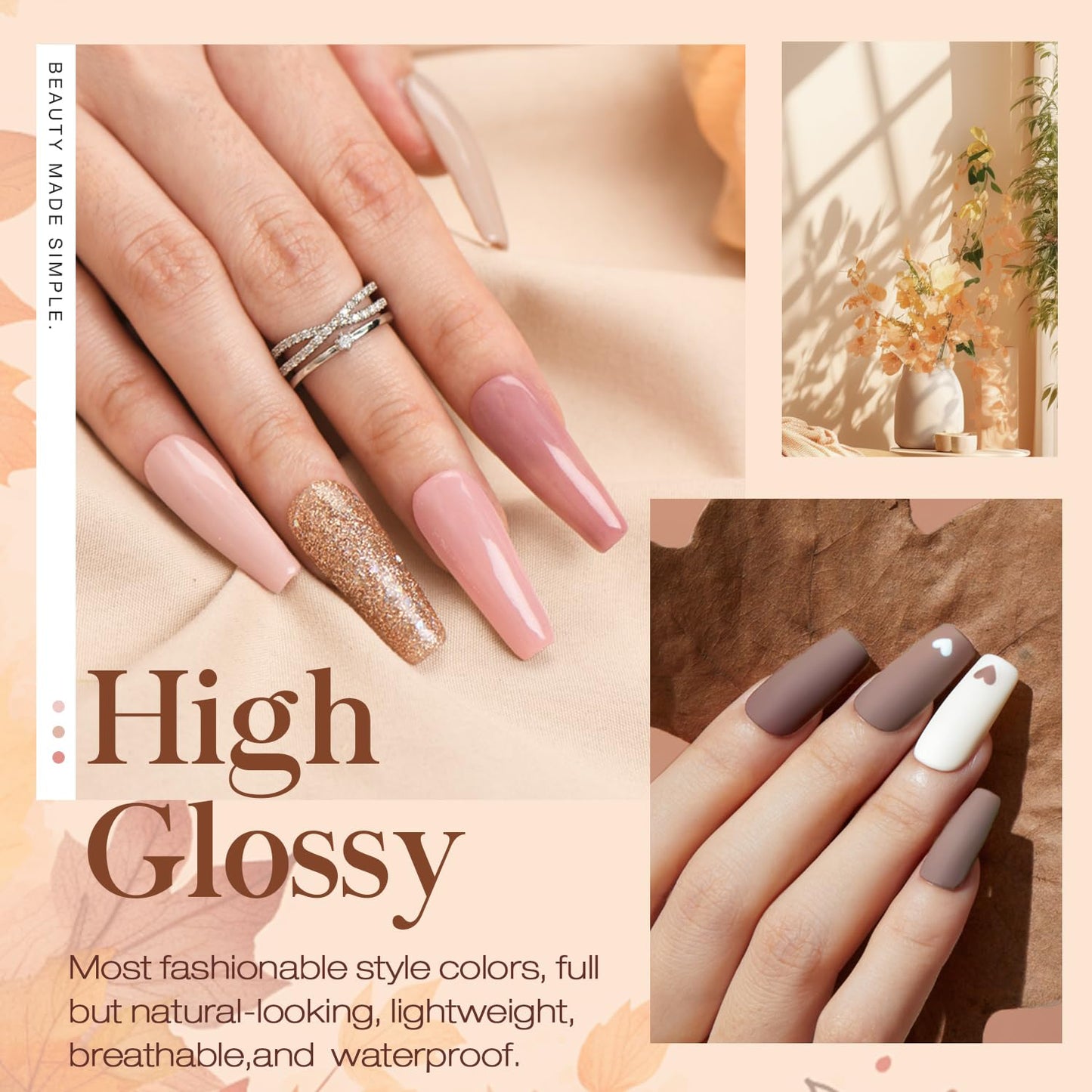 AZUREBEAUTY 30Pcs Dip Powder Nail Kit Starter with Nail Sticks, Nude Skin Tones Neutral Pink 8 Colors Dipping Liquid Set Matte Top Coat for Nail Art Manicure Salon DIY Home