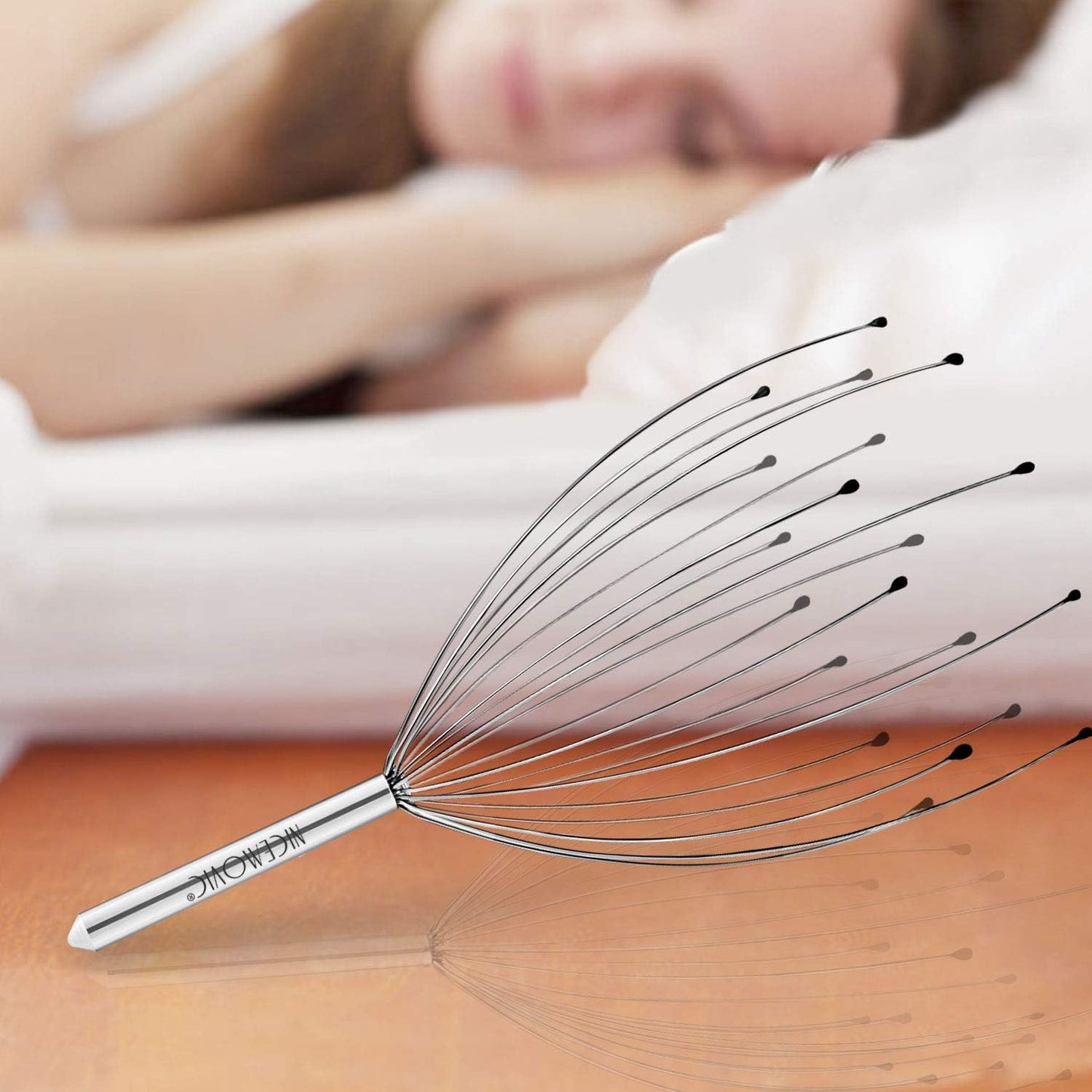 NICEMOVIC 2 Pack Head Scalp Massager, Stocking Stuffers Stress Relief Gifts for Women Men, 20 Fingers Scalp Head Scratcher for Hair Stimulation Body Relaxing (Silver & Silver)