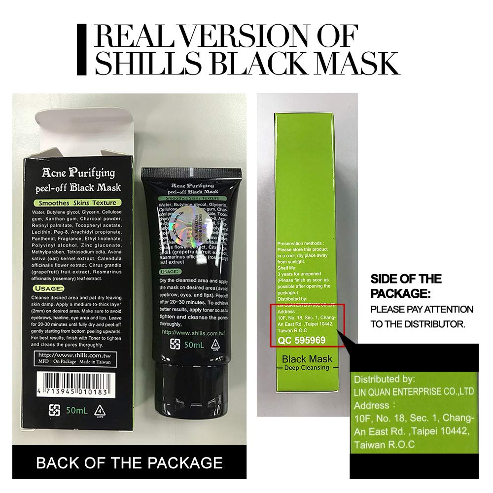 SHILLS Blackhead Remover, Pore Control, Skin Cleansing, Purifying Bamboo Charcoal, Peel Off Face Mask,1 Bottle(1.69 fl. oz)