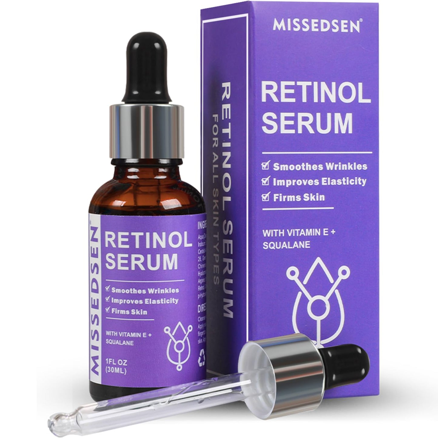 Retinol Serum for Face anti aging with Squalane Oil & Vitamin E Oil for Skin Care Night Repair Serum for Oily, Combination, Dry & Mature Skin for Daily Use 1Fl oz