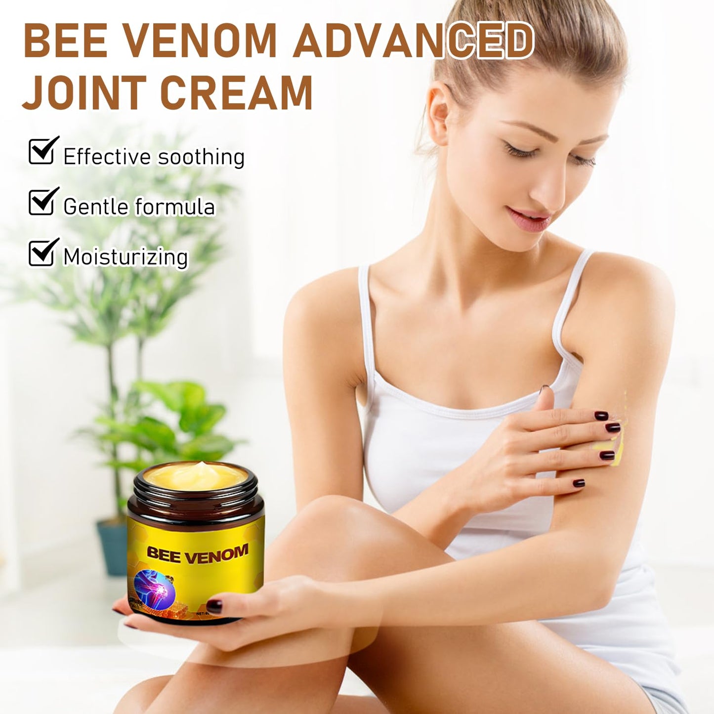 Bee Venom Cream,Advanced Joint Cream,New Bee Venom Professional Cream for Back, Knee, Hands, Neck, Feet(2PCS)