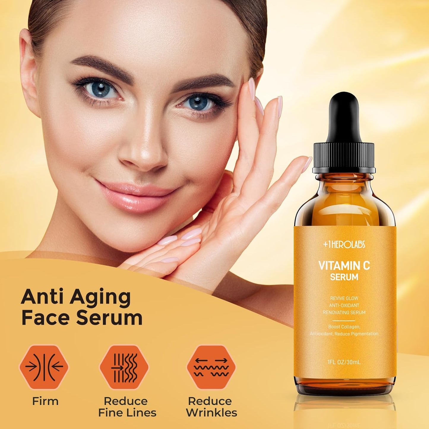 2 Packs Vitamin C Serum for Face –Anti Aging Face & Eye Serum, Hyaluronic Acid, Reduce Fine Lines, Dark Spots and Wrinkle