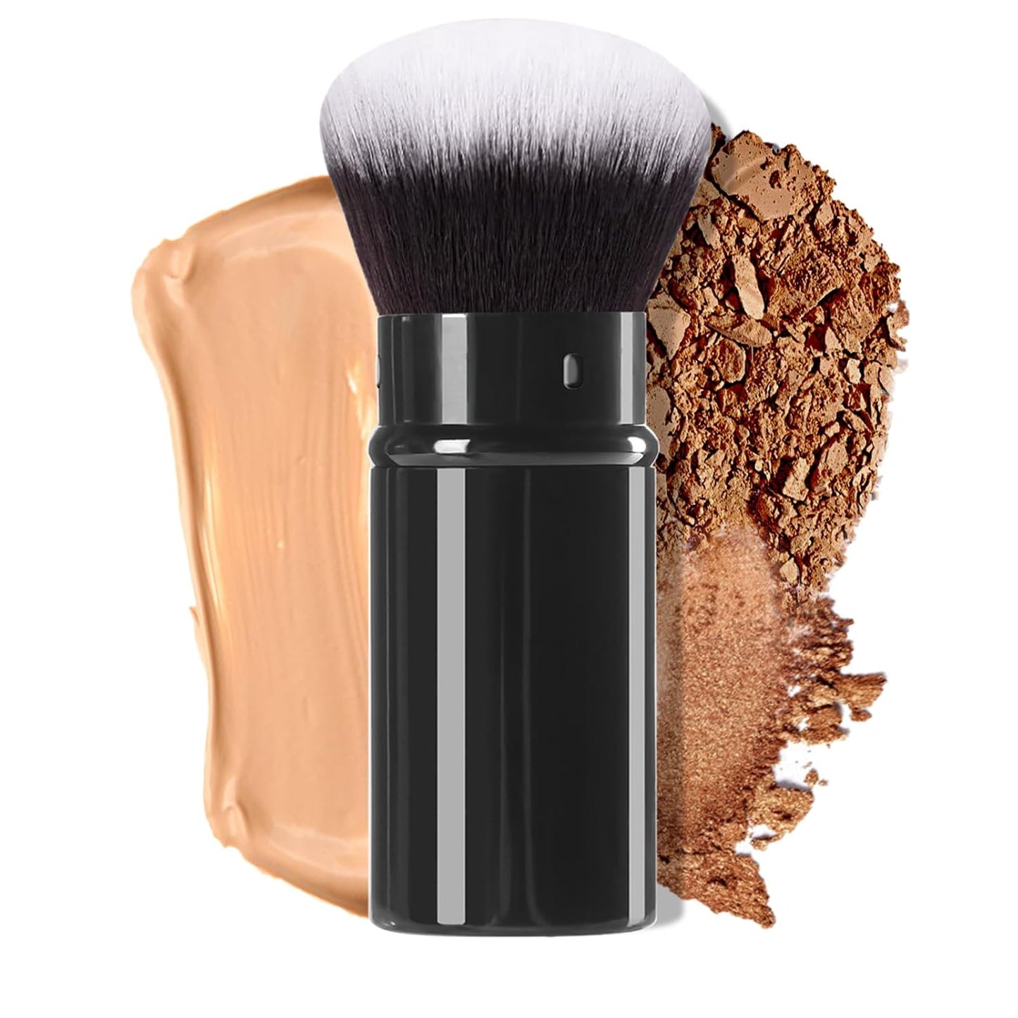 Retractable Makeup Brush,Travel Kabuki Powder Makeup Brush Face Blush Brushes for Blending Liquid, Foundation, Blush, Bronzer, Buffing, Sunscreen,Flawless Cosmetics