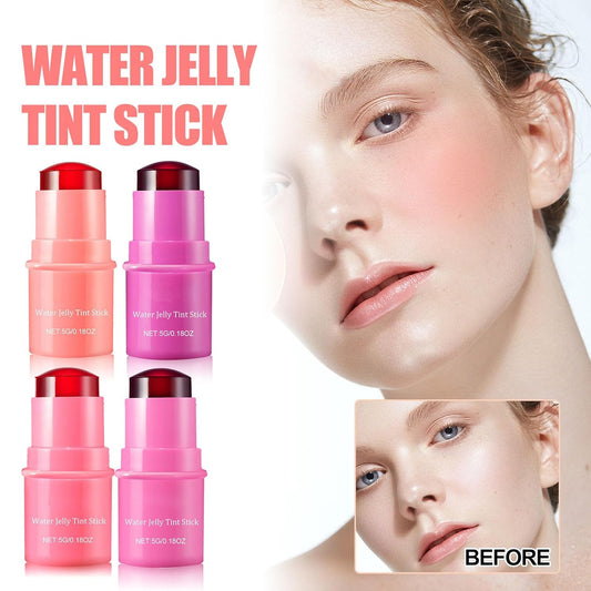 Milk Water Jelly Tint, Sheer Lip & Cheek Stain, Milk Jelly Blush Stick, Buildable Watercolor Finish, 1,000+ Swipes Per Stick. (Red)