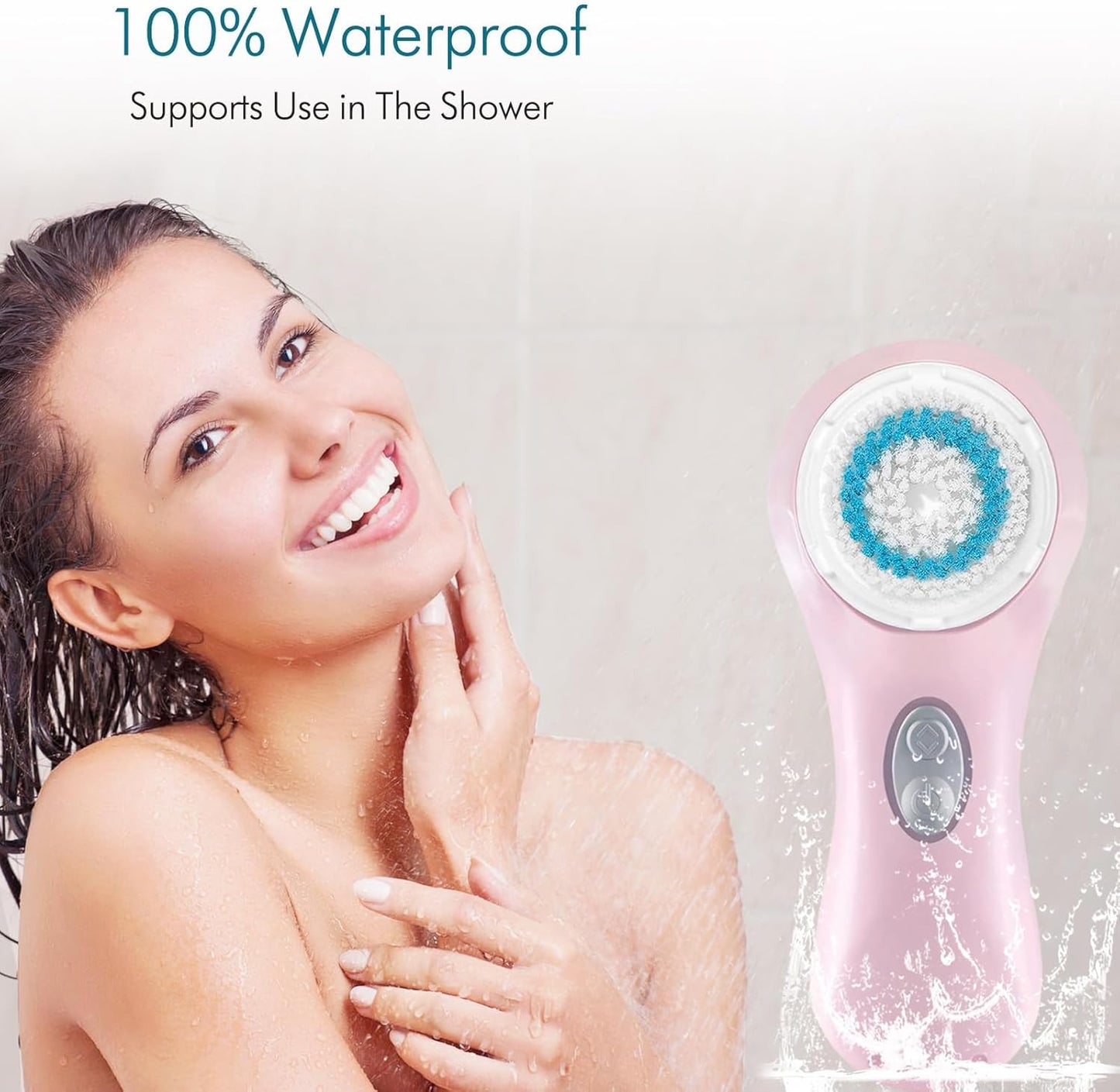 Microtree Facial Cleansing Brush Rechargeable, Sonic Vibrating System, 2 Speeds for Gentle Clean, Face Brushes for Cleansing, Electric Waterproof Portable Travel Face Scrubber