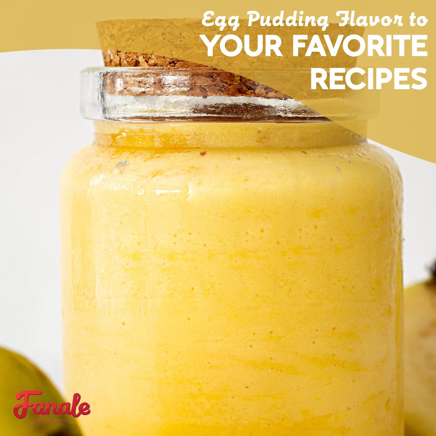 Fanale Premium Egg Pudding Bubble Tea Flavoring Powder | Perfect for Baking, Smoothies, Desserts and Drinks | Instant Flavoring Powder for Boba Milk Tea - 2.2 Pounds (Pack of 20).