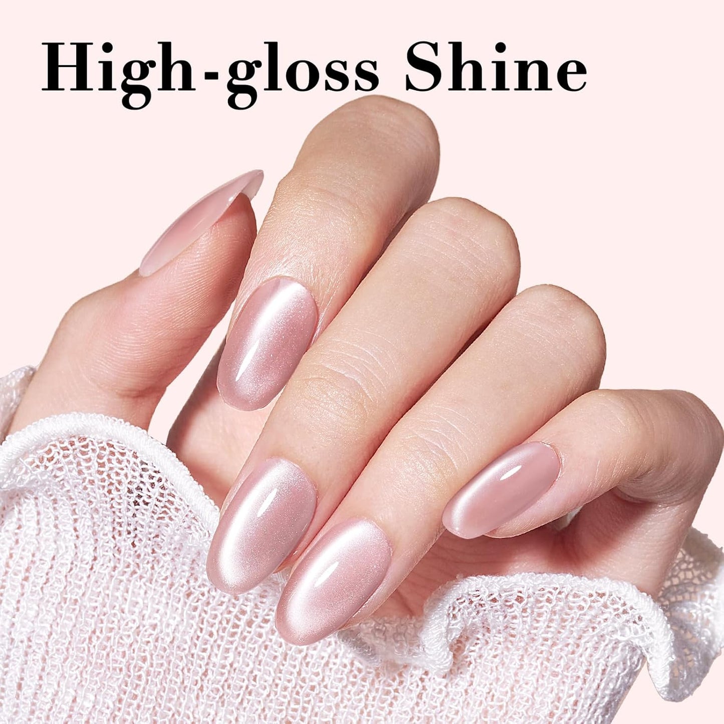 AZUREBEAUTY Cat Eye Nail Polish Quick Dry Nude Glitter Toe Nail Polish Natural Shine Nail Lacquer Salon-Quality for Women Girl Gifts