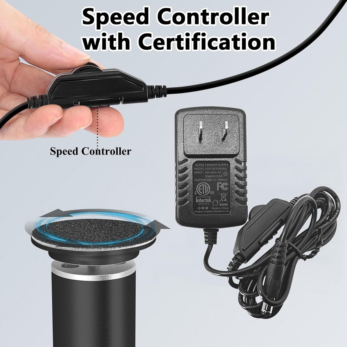 Electric Callus Remover Foot Scrubber, Adjustable Speeds Electric Foot File Sander Grinder Pedicure Tools for Feet Dead Skin Remover with 60 Replaceable Sandpaper Discs, Black