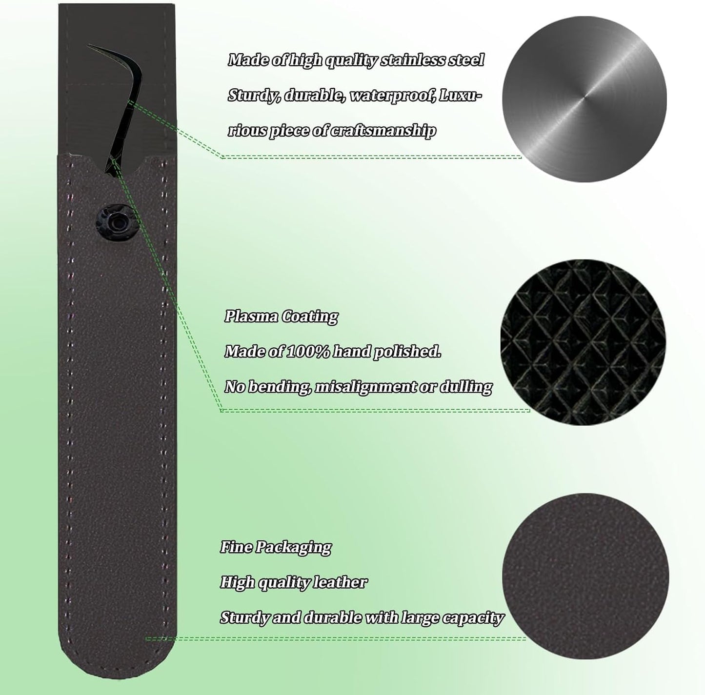 Lash Tweezers For Eyelash Extensions Fiber Tip Lash Tweezer Precision Professional Craft Tweezer, Japanese Steel (Black S-Curved Tweezer)