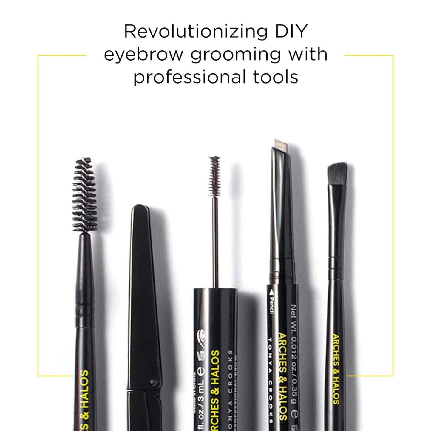 Arches and Halos Angled Bristle Tip Waterproof Brow Pen - Water Based and Smudge Proof Eyebrow Pencil - Extended Wear - Warm Brown - 0.051 oz