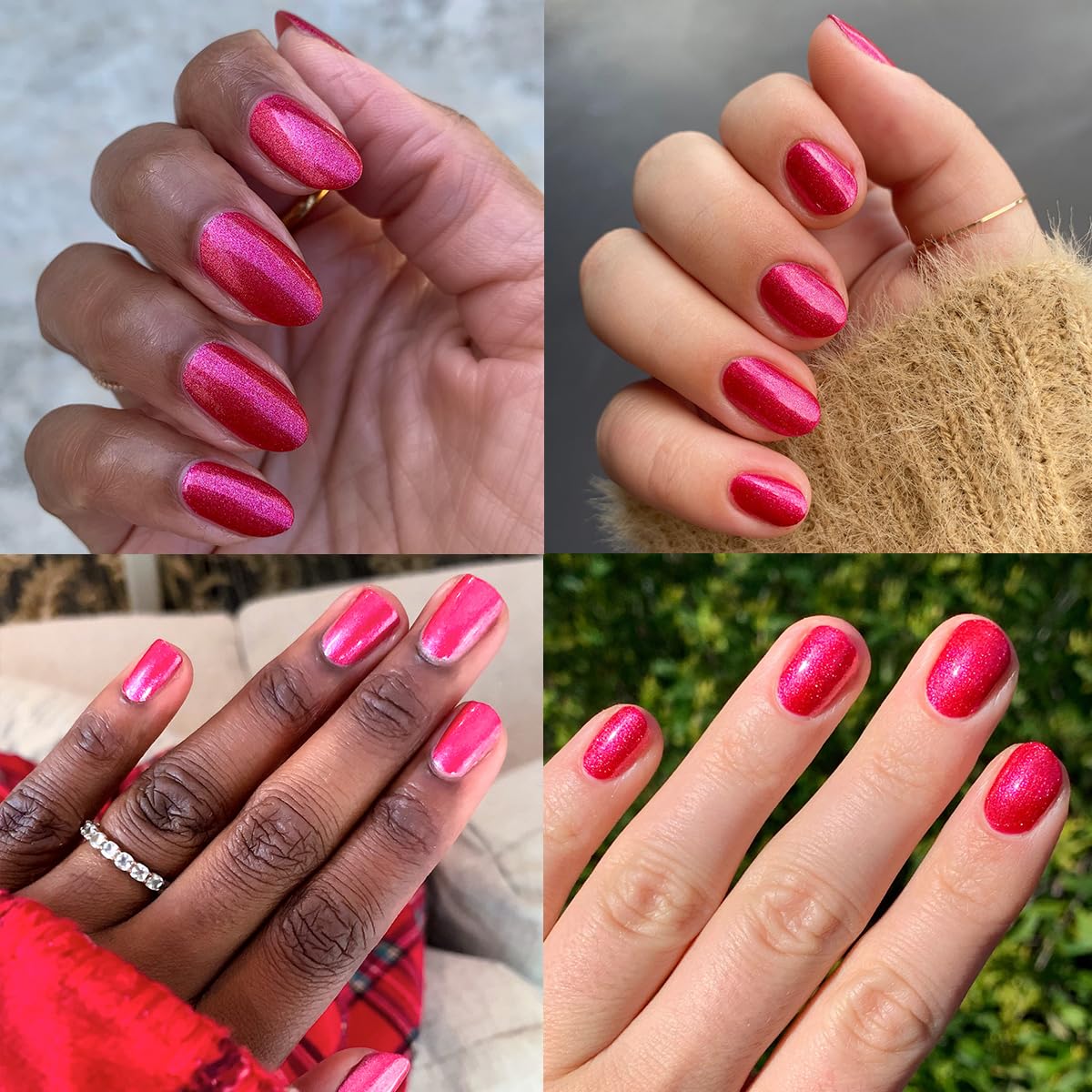 Olive & June Long Lasting Nail Polish | Plump Gel-Like Finish No Lamp Needed | Lasts up to 10 days | Salon-Quality at Home | 15-Free Vegan Cruelty-Free Chip-Resistant Shine | Ruby Shimmer Metallic Red