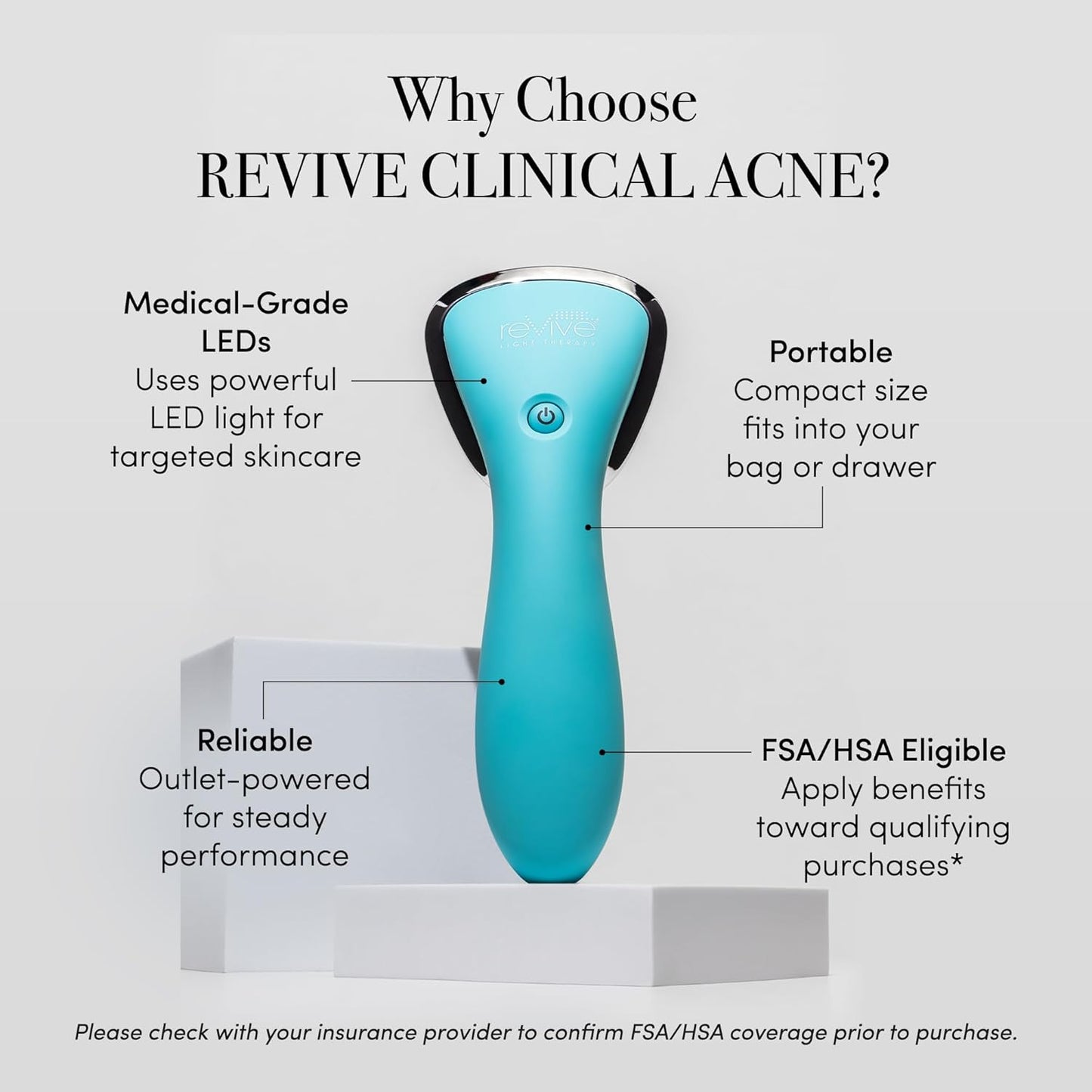 reVive Light Therapy Clinical Acne Treatment for Face, Blue Light Therapy Device