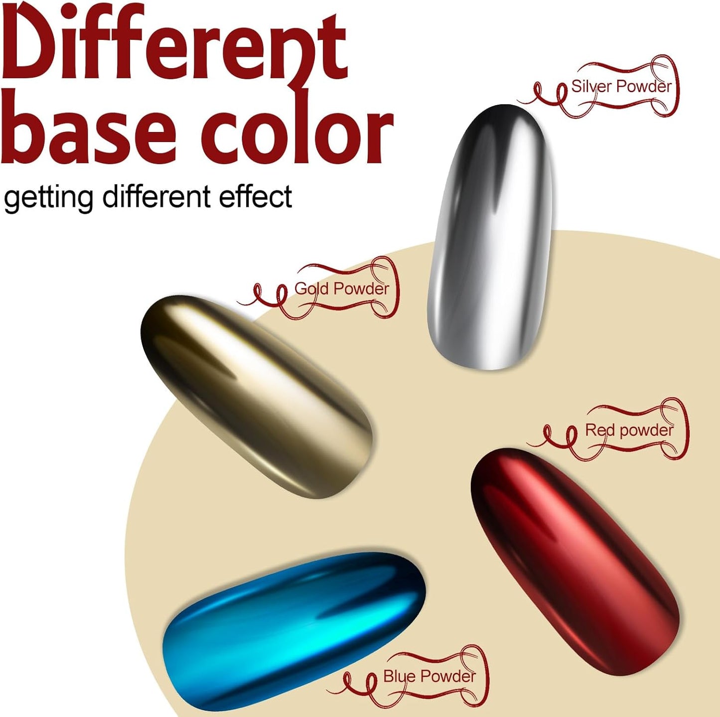 Artdone 16 Colors Chrome Nail Powder, Iridescent Aurora Powder Metallic Mirror Effect Pigment Pearlescent Mermaid Pigment Pearl Glitter Dust Kit, Nail Art Decoration, Resin Craft