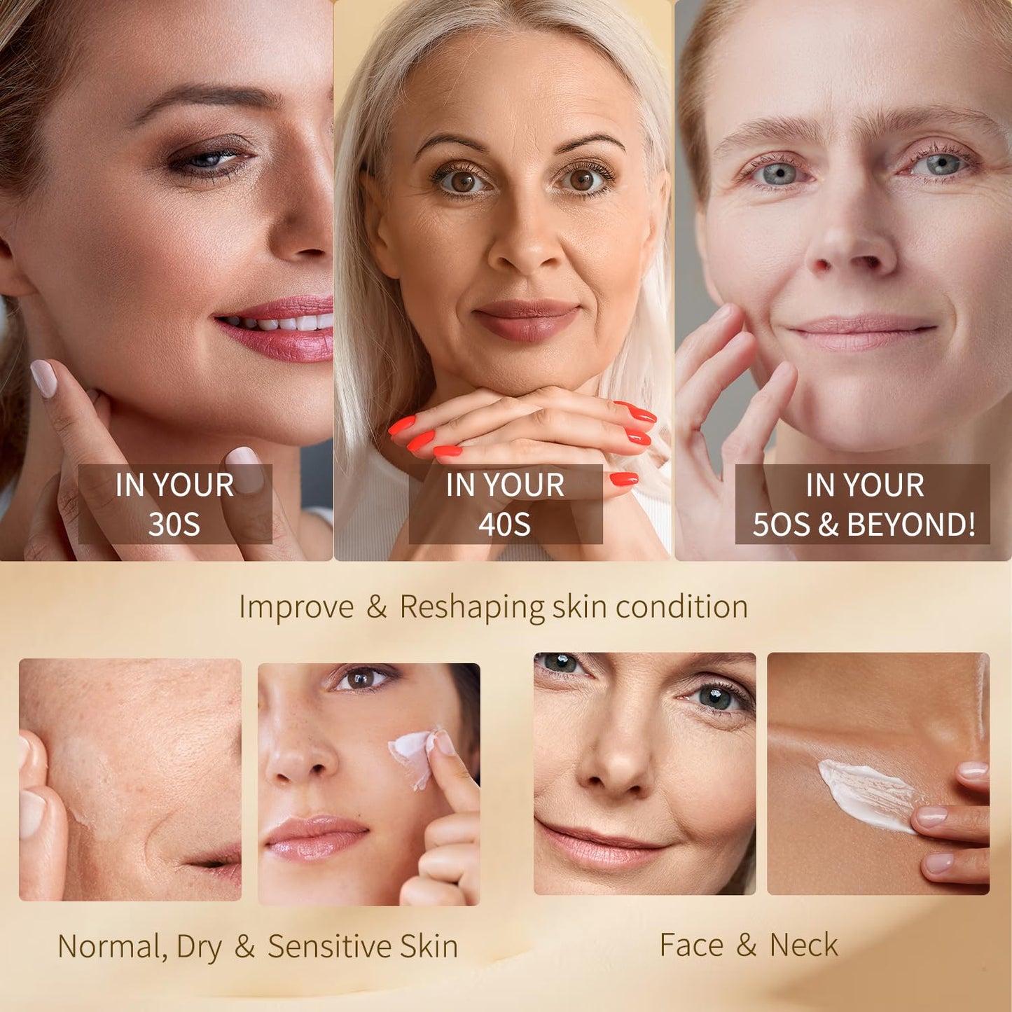 Tighten and Lift Neck Cream, Deep Hydration Neck Firming Cream with Retinol, Collagen & Honey Anti-Aging & Wrinkle Moisturizer for Face, Neck & Décolleté Women & Men 1.7 Fl Oz