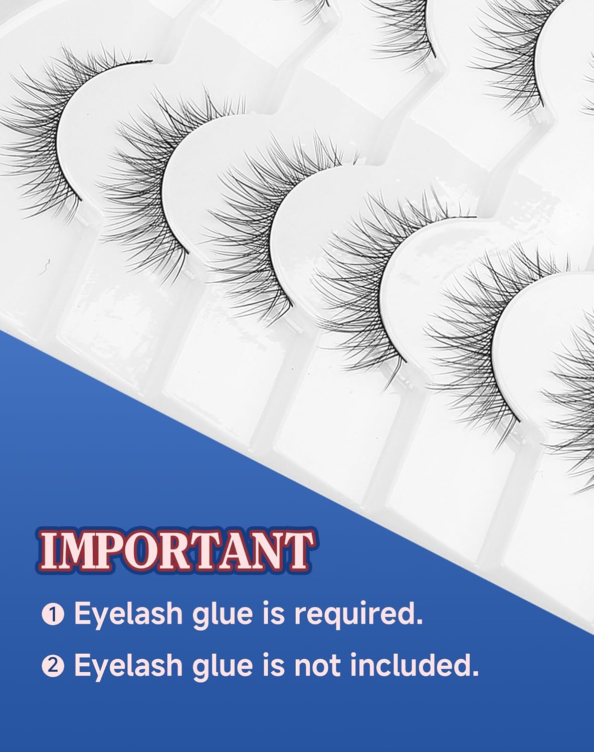 Asian Lashes Natural Wispy Everyday Flared Small Eyelashes Natural Look False Eye Lash korean Fluffy False Eyelash 7 Pairs D33