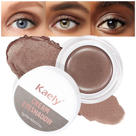 Kaely Single Cream Eyeshadow Pot, Bronze Shimmer Eye Shadow for Older Women High Pigmented Waterproof, Natural Eyeshadow Palette Makeup Brightener, sombras en crema para ojos, Blendable, 20