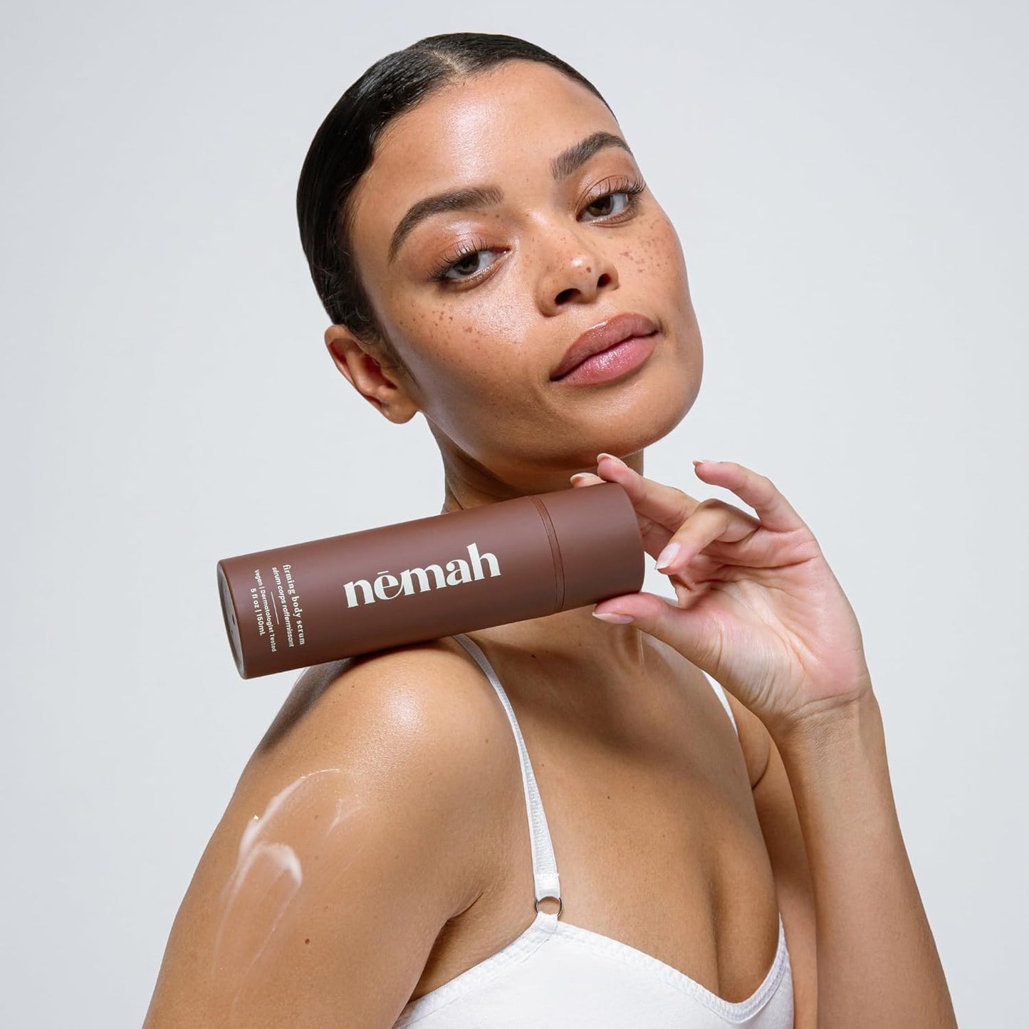 Nemah - Firming Body Serum - Hydrates, Sculpts, and Tightens with Oat Extract, Ashwagandha, and Coconut Extract - Lightweight & Fast-Absorbing, Vegan & Cruelty Free - 5 oz.