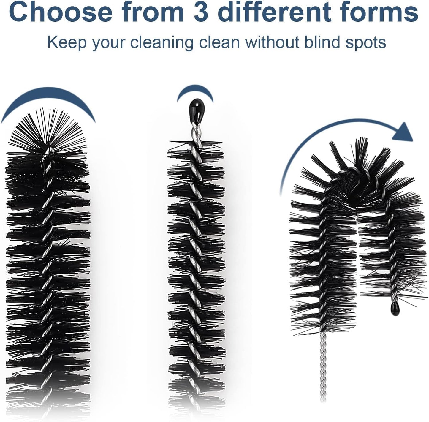 Straw Cleaner Brush Set, 12 Pieces Botthle Cleaning Brush and Nylon Tube Brush Brush, 11.8 Inch Long Cleaning Brush Kit for Water Bottle, Straws on Tumbler, Sippy Cup, Tea Pot Spout