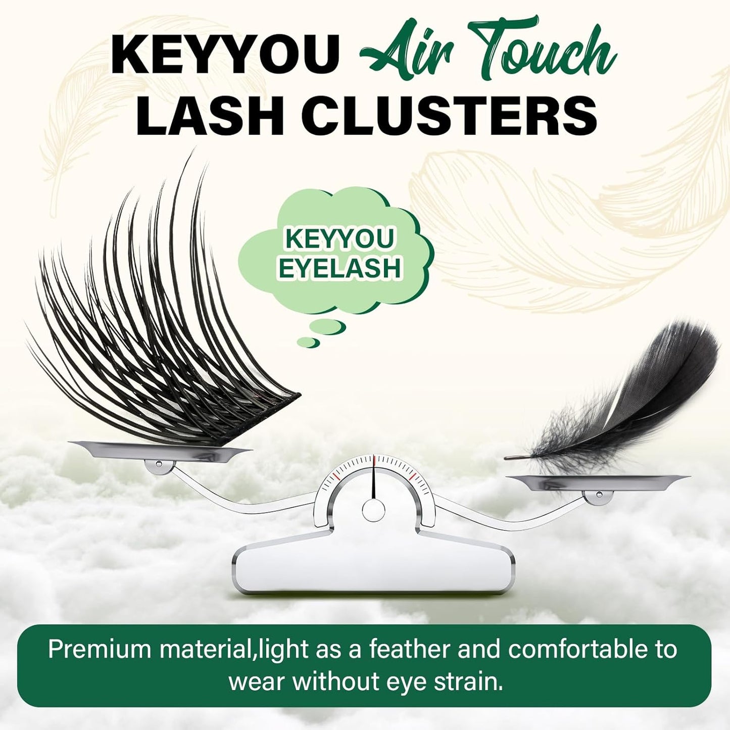 Lash Clusters 144pcs Eyelash Clusters D Curl 8-18MIX Individual Lashes KEYYOU Air Touch Cluster Lashes Super Lightweight Soft Wispy Comfortable Easy DIY at Home(Air02-D-8-18MIX)
