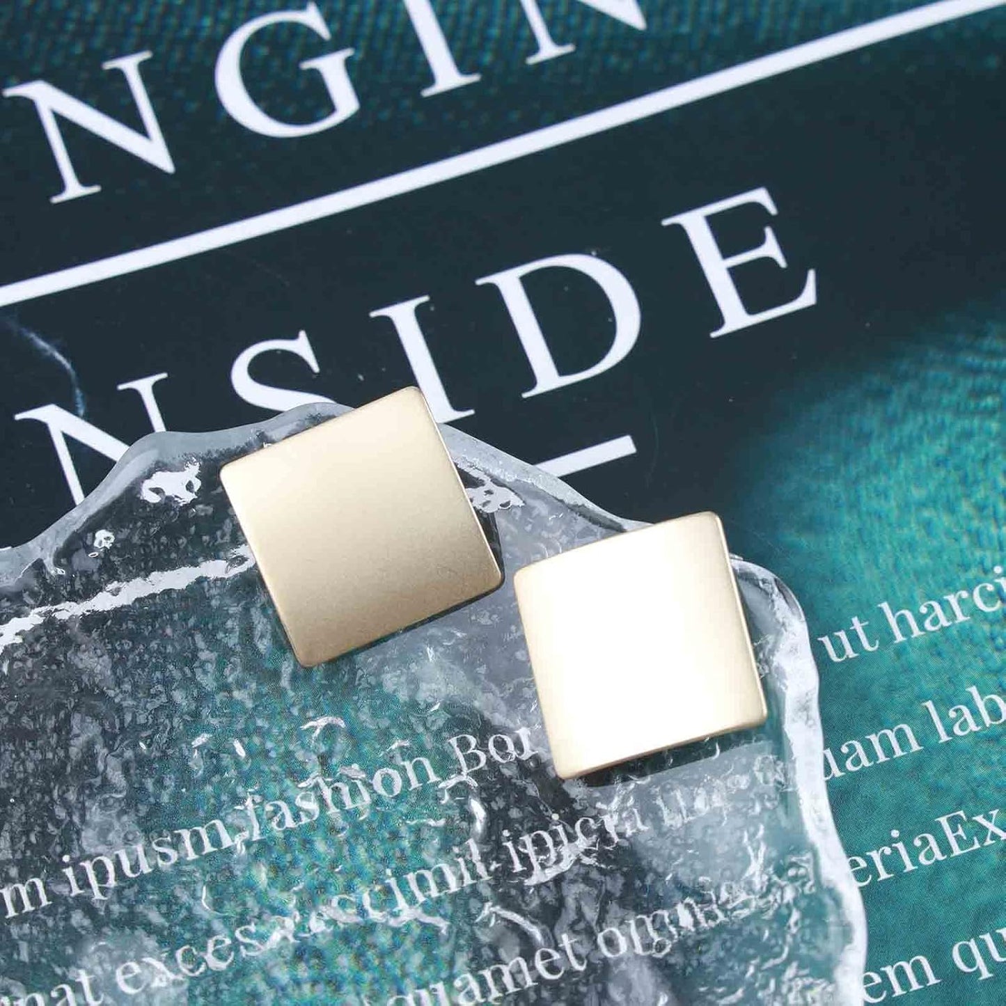 Vintage Square Stud Earrings Square Shape Earrings Geometric Gold Earrings Minimalist Earrings Jewelry for Women and Girls