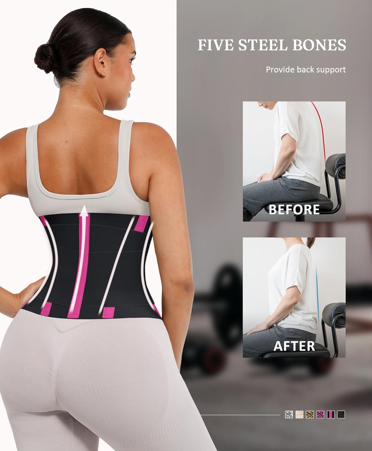 FeelinGirl Waist Trainer Long Torso Waist Cincher Trimmer Ab Belt Tummy Control Body Shaper Triple Wrap Women and Men