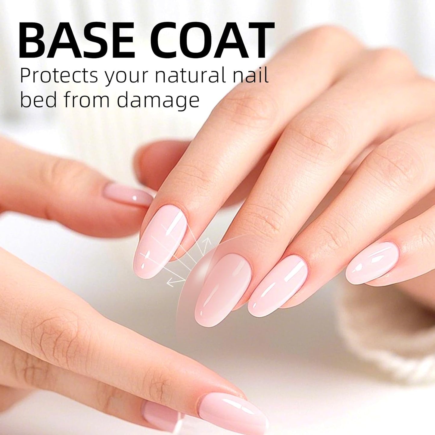 Major Dijit Base and Top Coat Nail Polish Set, 2Pcs No Wipe Shiny Top Coat for Fingernail Air Dry Clear Nail Polish Long Lasting Nail Protective DIY at Home (Base Coat Shiny Top Coat, 10 ML)