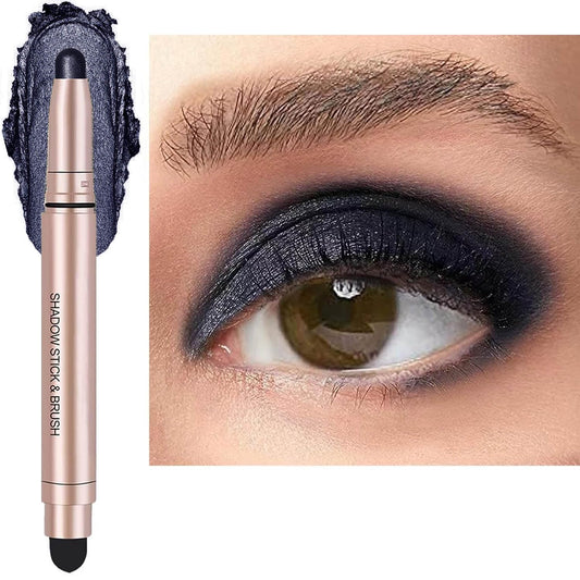 Black Cream Eyeshadow Stick, Single Shimmer Eyeshadow Pencil, Waterproof Long Lasting Eye Shadow Stick Makeup, Hypoallergenic High Pigmented Eye Highlighter Pen Create Multi-Dimensional Eyes Look 11#