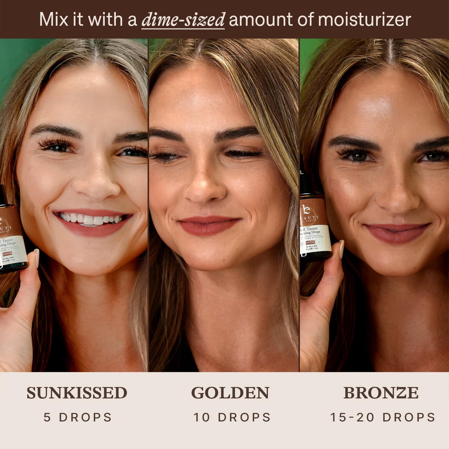 Self Tanning Drops for Face - USA Made with Organic & Natural Ingredients, Ultra Dark Face Tanning Drops to Add to Moisturizer, Self Tanner for Sunless Fake Tan & Natural Glow, Cruelty & Toxin Free