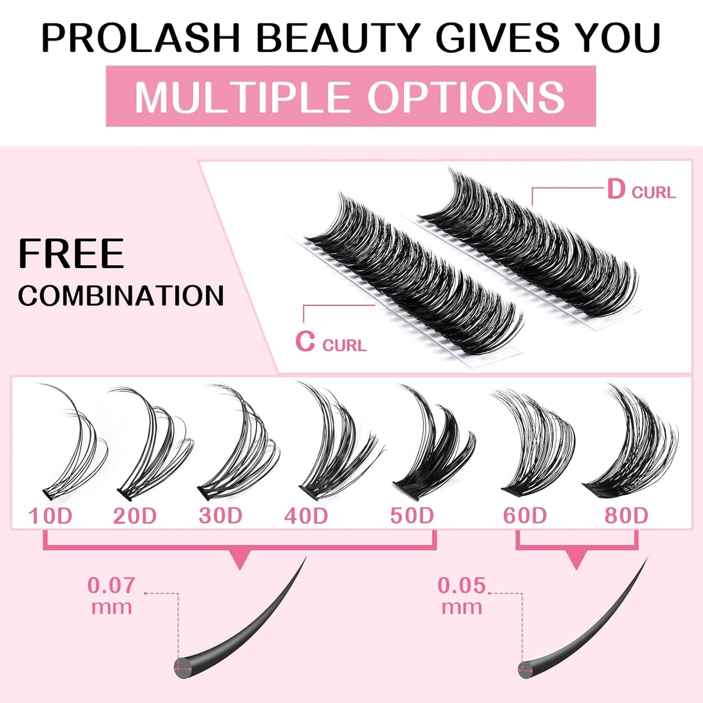280 Pcs Individual Lashes 60D+80D Mixed 0.05 Lash Clusters 14 Rows that Look Like Eyelash Extensions DIY Lash Extension Self Application At Home (60+80-D-9-16mix)