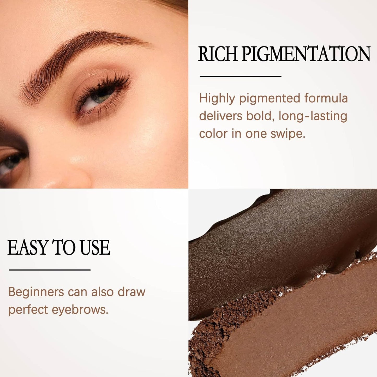 Boobeen Eyebrow Palette, 5 Colors Brow Powder Kit, Eye Brow Pomade with Double-ended Brush, Long-lasting Eye Makeup Kit, Sculpt & Define Eyebrows, for Beginners
