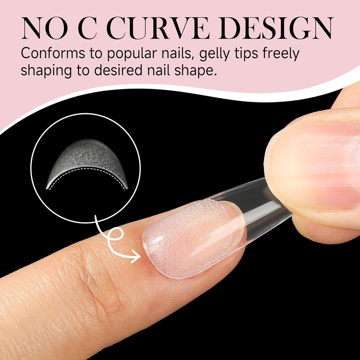 Long Coffin Nails Tips Half Matte 504pcs Long Coffin Nails Full Cover False Fake Press On Nails Easily DIY Art Salon Nail Extensions, 12 Sizes Luckyfairy