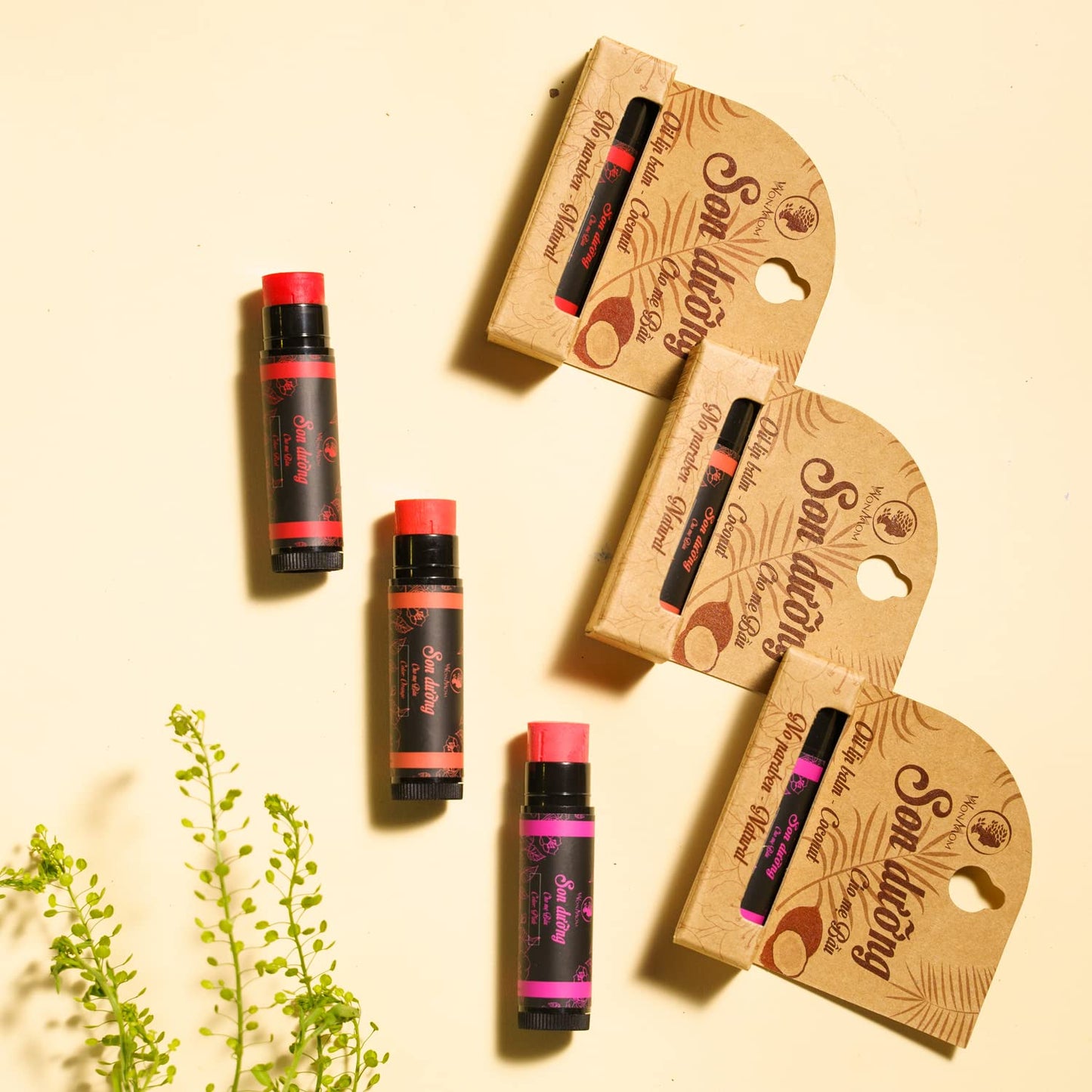 Organic Lip Balm with Cordyceps (Color: Pink, Orange, Red) (Pink)