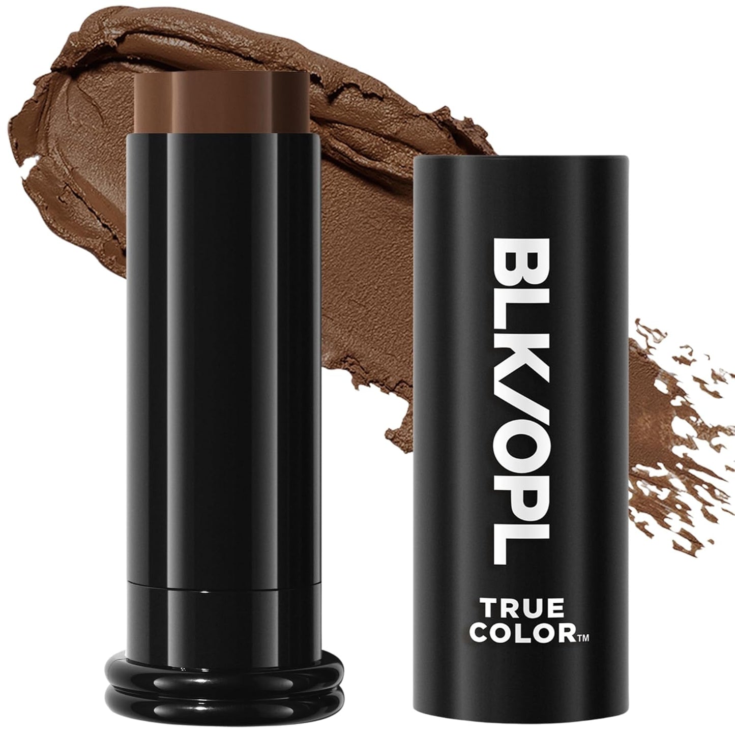 BLK/OPL Skin Perfecting Foundation Stick, SPF 15 Buildable & Blendable Face Foundation Makeup with Matte Finish - Full Coverage, Color Correcting & Sculpting - Hypoallergenic (Ebony Brown)