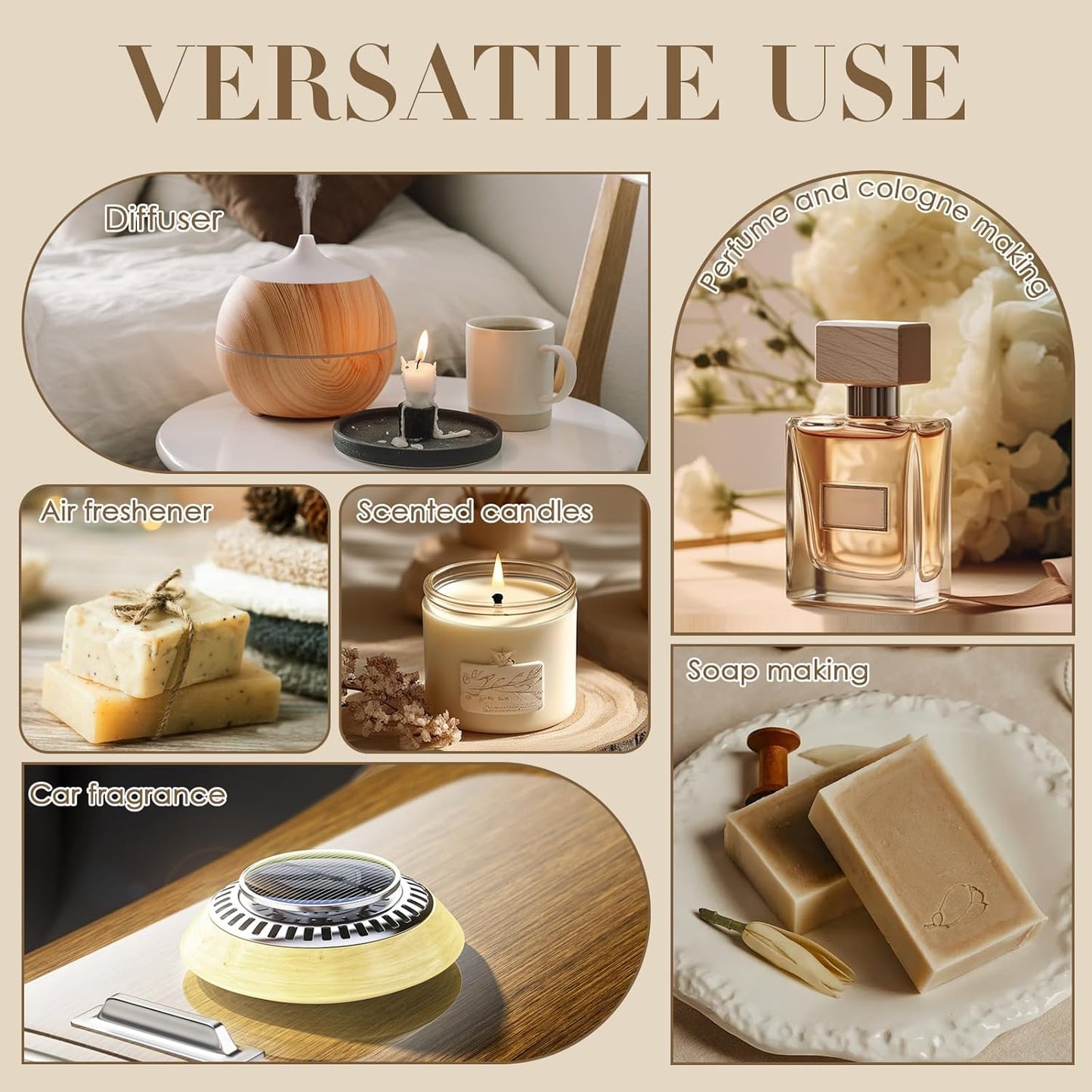 Hotel Diffuser Oils, Hotel Collection Diffuser Oil, Luxury Essential Oil Set for Diffuser, Soap & Candle Making Scents - My Way, Dream On, Cabana, 24k Magic, Black Velvet, Sweetest Taboo