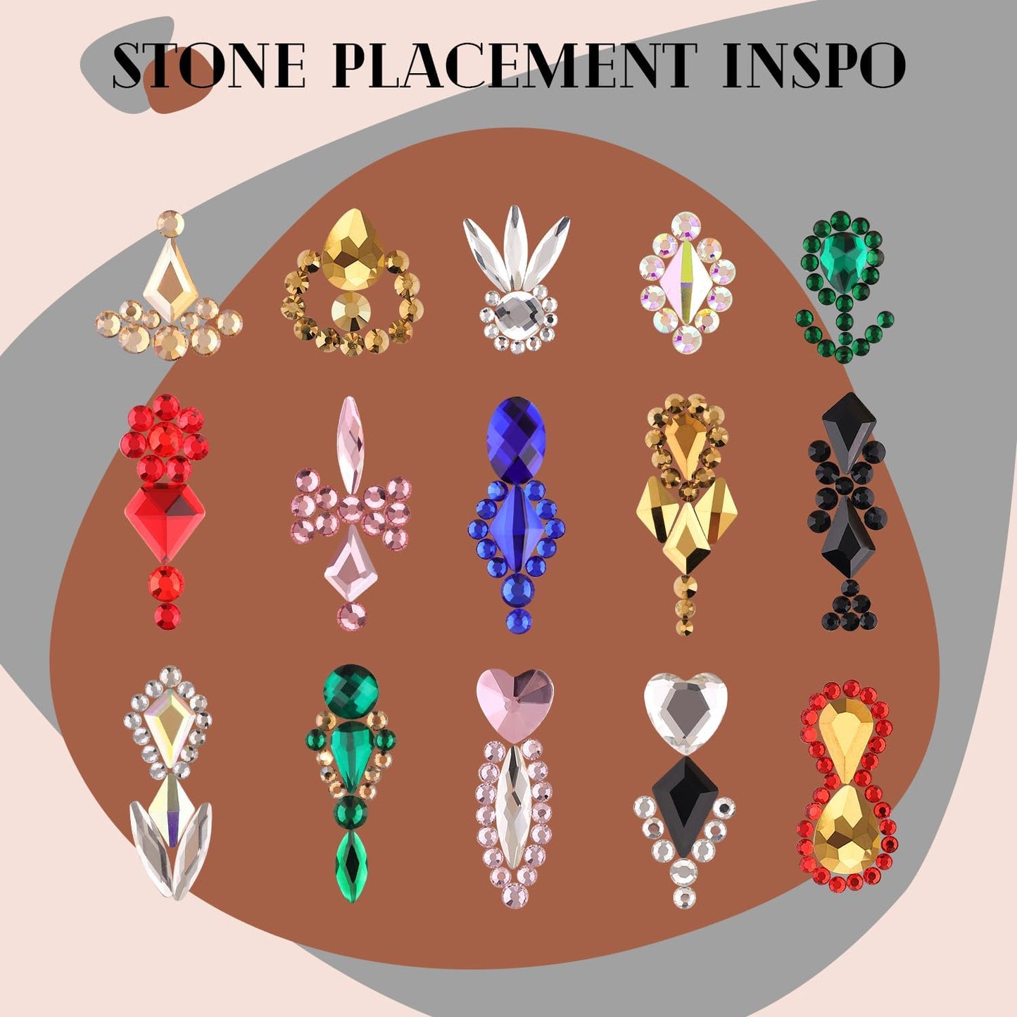 2680Pcs Red Glass Nail Rhinestones 120Pcs Multi Shapes Flatback Nail Gems + 2560Pcs 1.5-4mm Round Crystal, Manicure Nail Charms Diamond Gemstones for Acrylic Nails Decoration