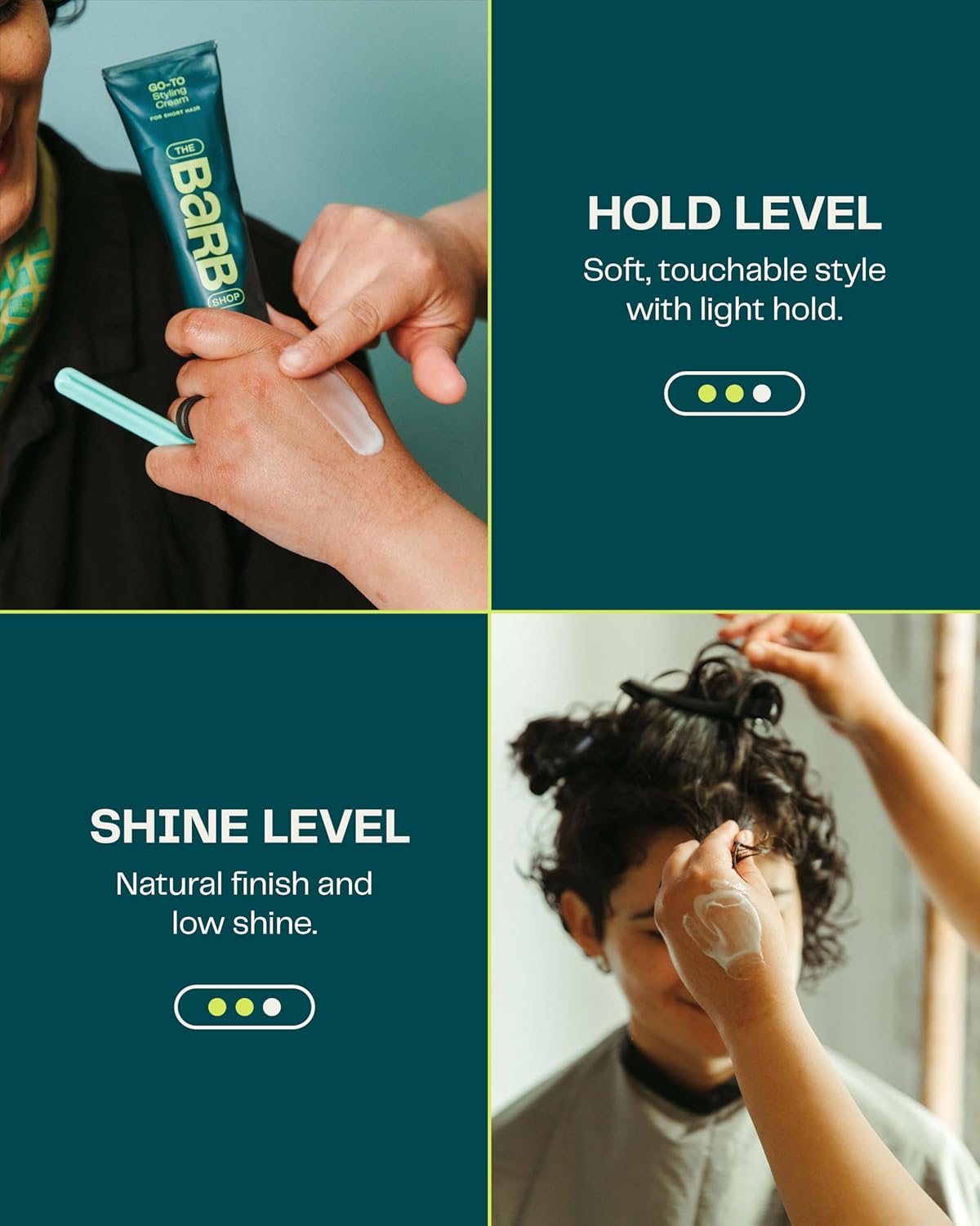 Barb Styling Cream for Women and Men - Soft Hold Hair Styling Cream for Curl Definition and Frizz Control - Lightweight, Natural Finish - Fragrance Free - 3 fl oz