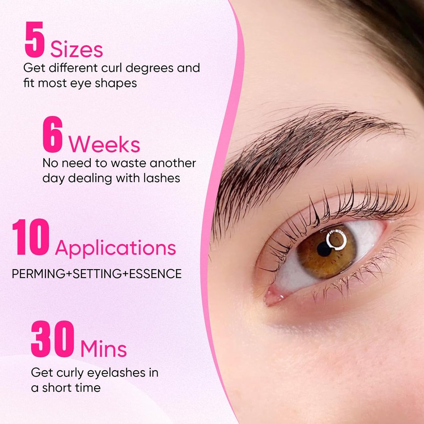 PERMANIA Lash Lift Kit, Lash Perm Kit, Fast Eyelash Lifting 5 Minutes DIY at Home with Strong Glue Disposable Sachet Lash Lifting Kit Last 6 Weeks (30pcs）