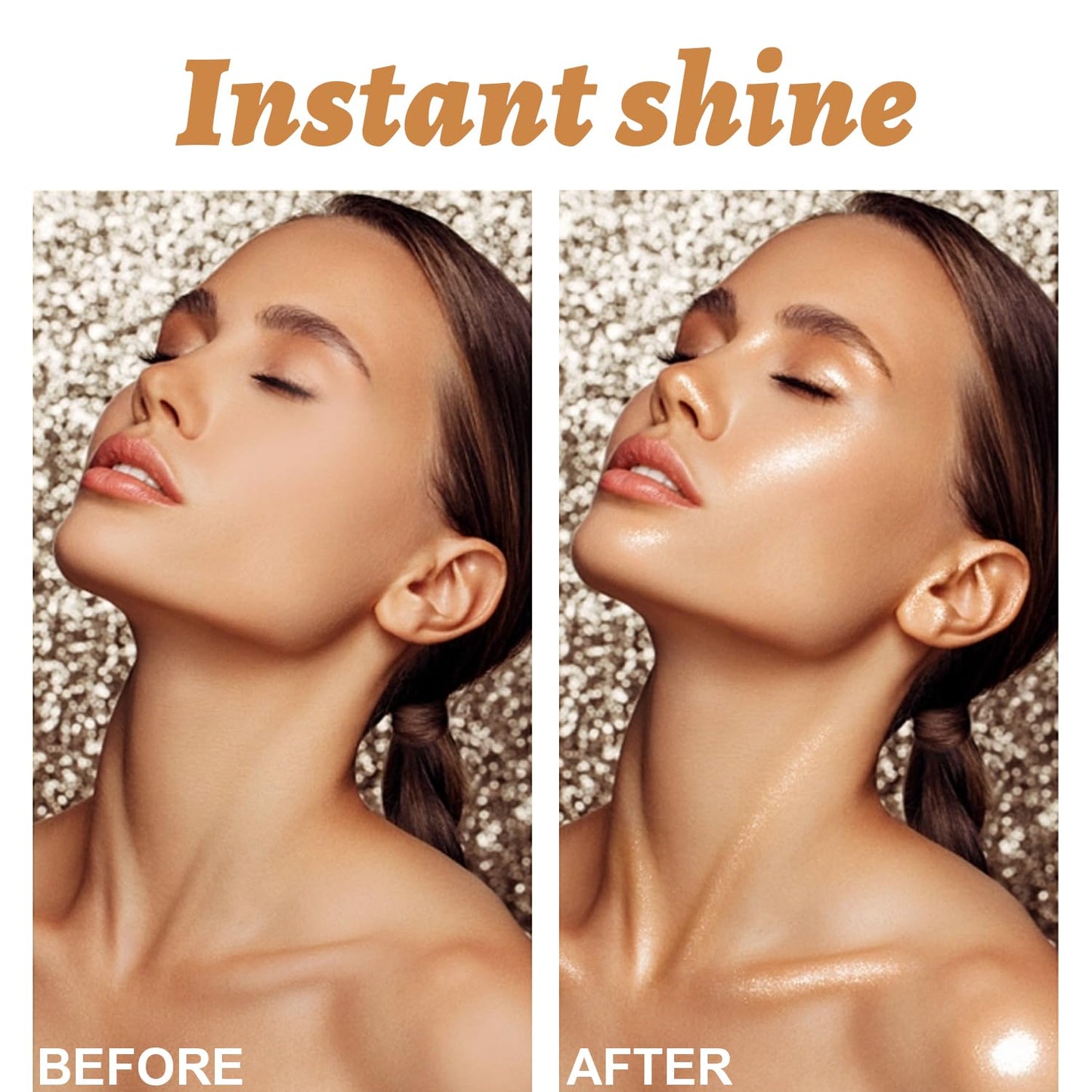 Body Glow Oil, Sunscreen Shimmer Oil, SPF 45 Broad Spectrum, Body Oil with with Coconut Oils, Moisturizing Glow for Face & Body, Liquid Illuminator Highlighter, Water Resistant, 3.72 fl oz (#3 AMBER)